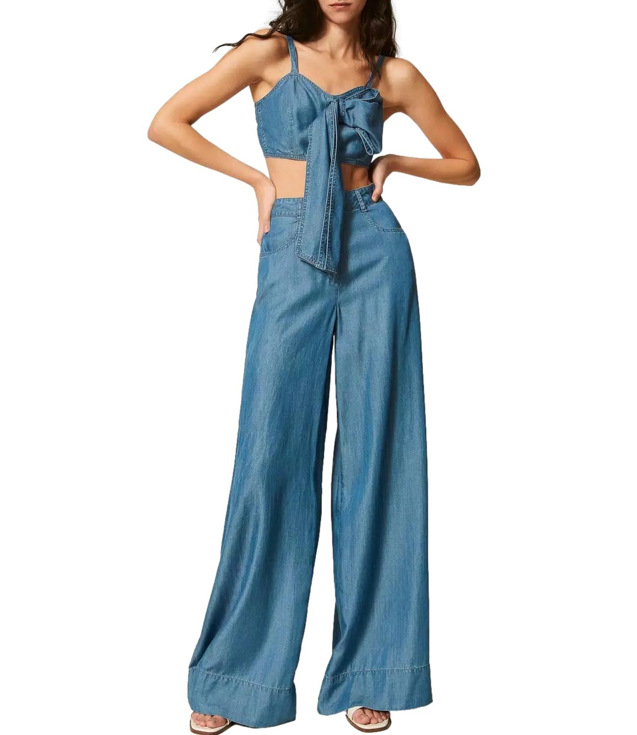 Actitude Twinset Pantalone Denim Light Blue Donna
