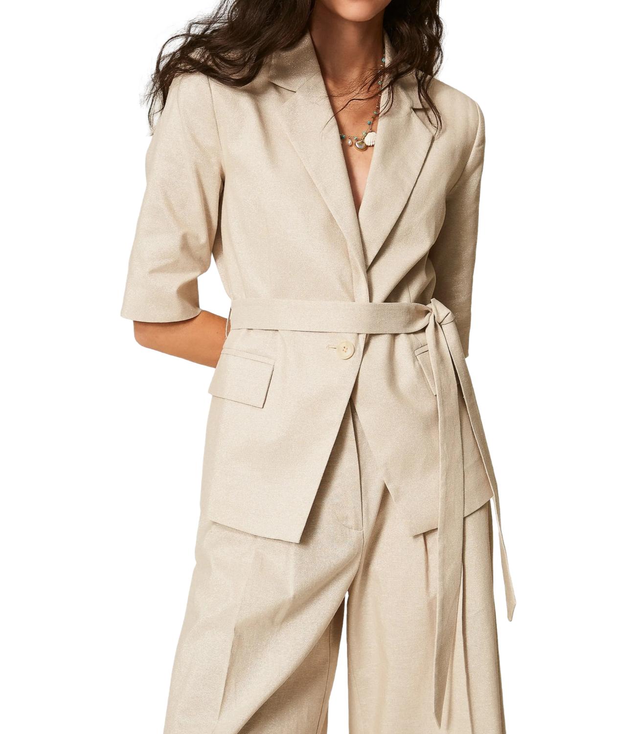 Actitude Twinset Blazer Cashew Lurex da Donna