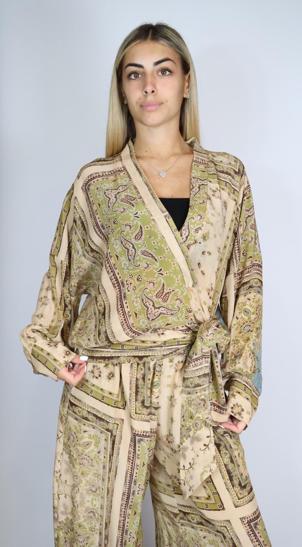 Dixie Camicia Fantasia Verde Donna