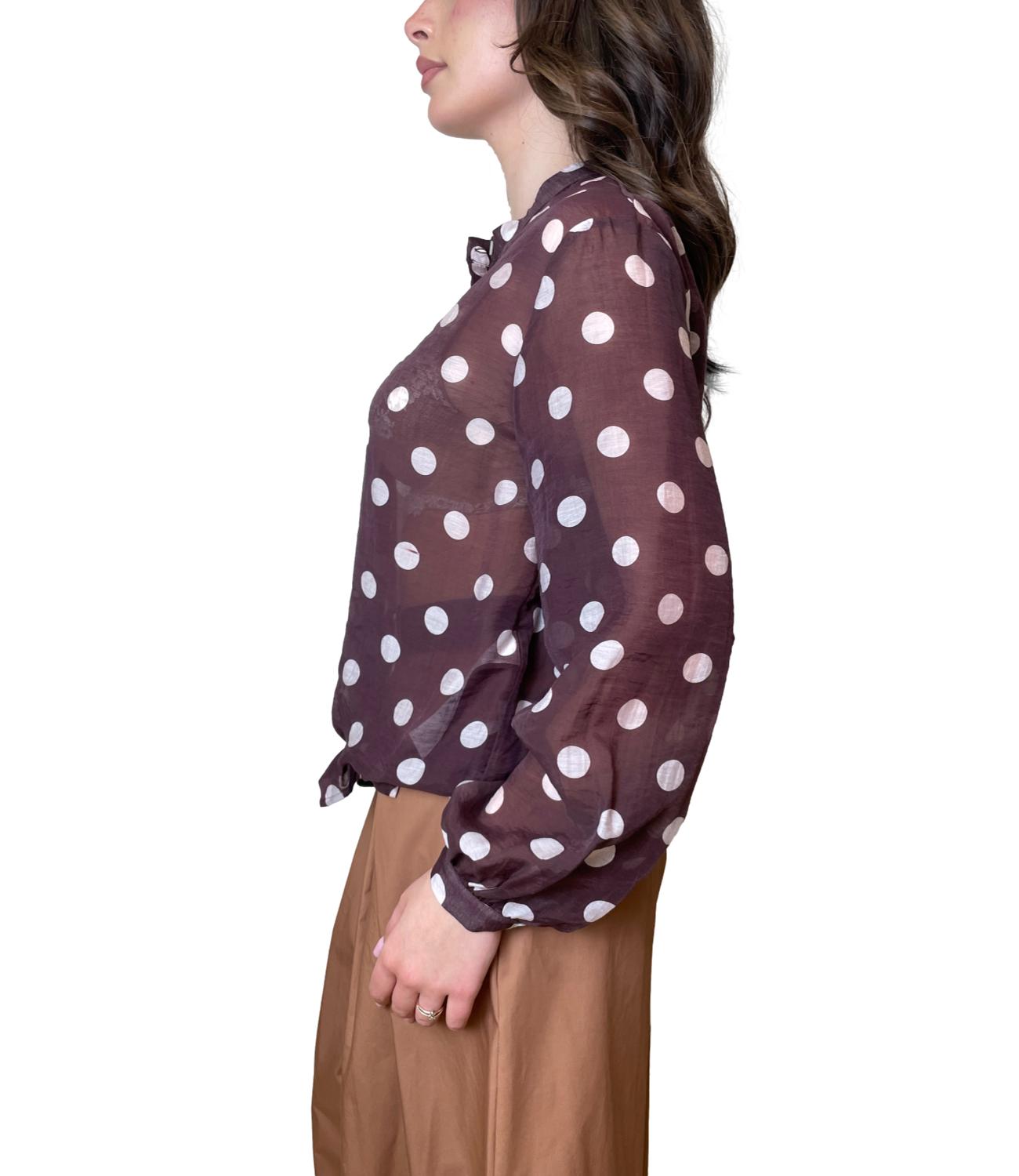 Dixie Camicia Pois Moro Donna
