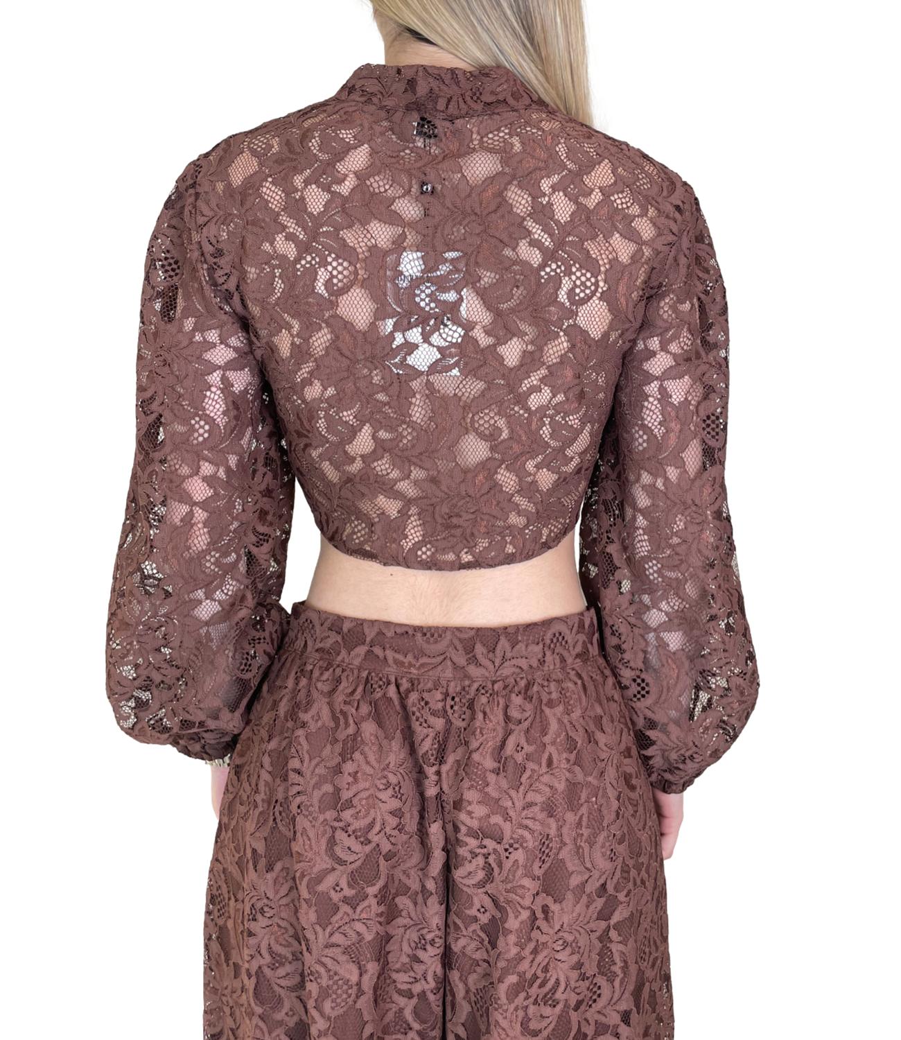 Dixie Camicia Pizzo Moro Donna