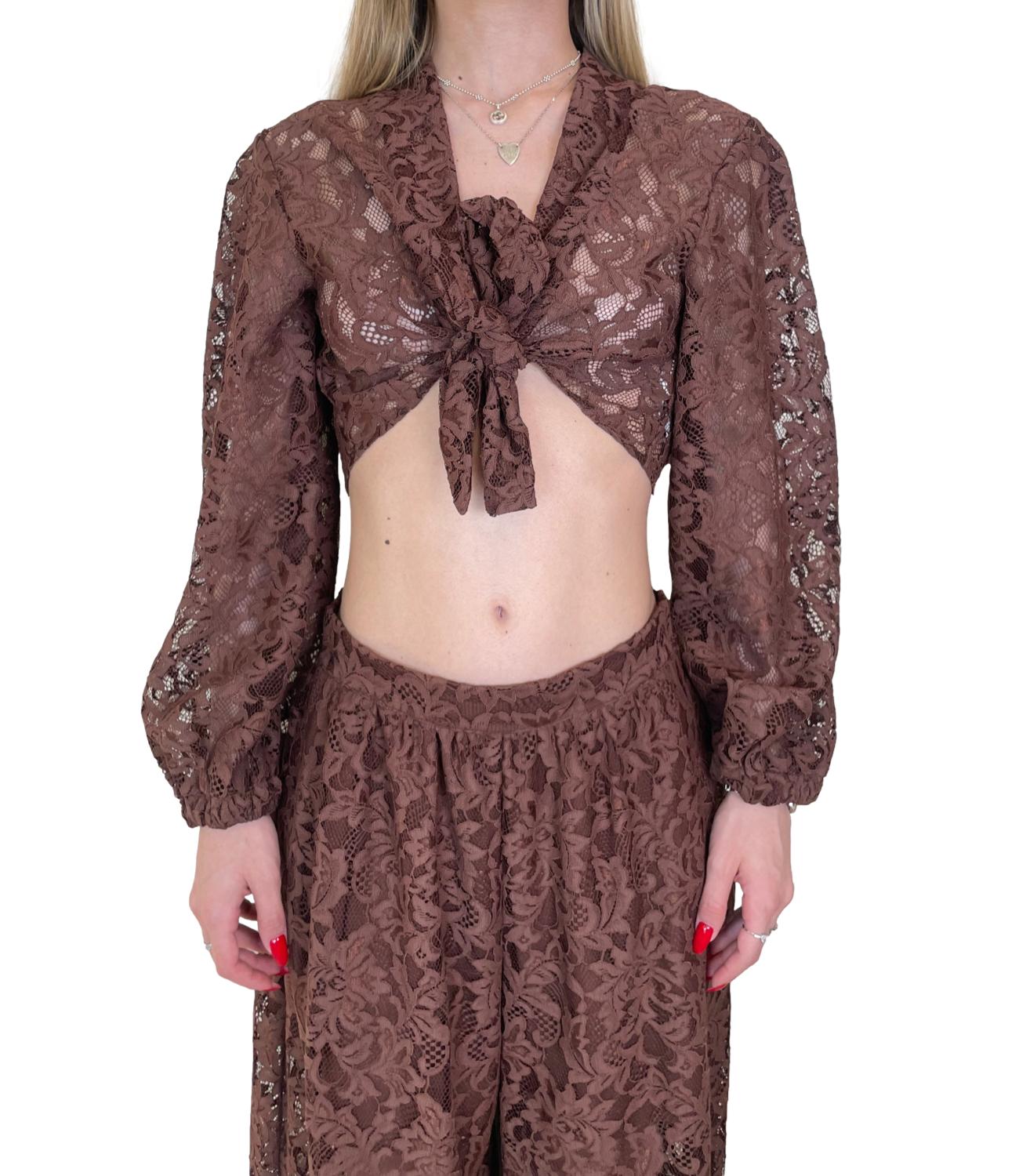 Dixie Camicia Pizzo Moro Donna