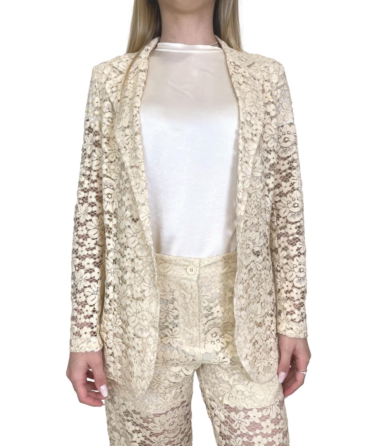 Dixie Giacca Pizzo Panna Donna