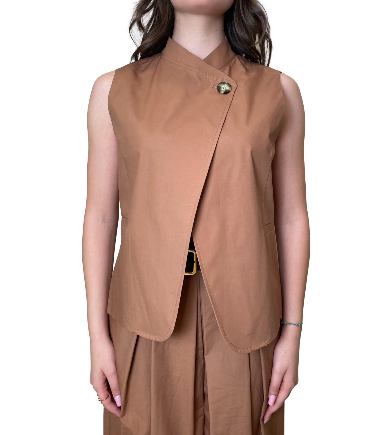 Dixie Gilet Cognac Donna