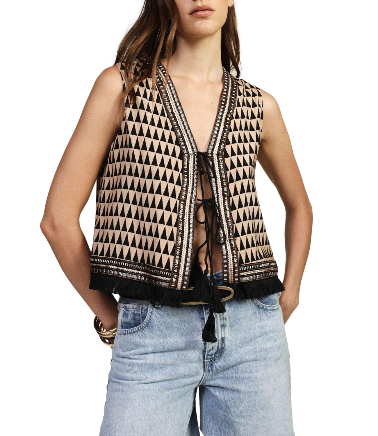 Dixie Gilet Beige/nero da Donna