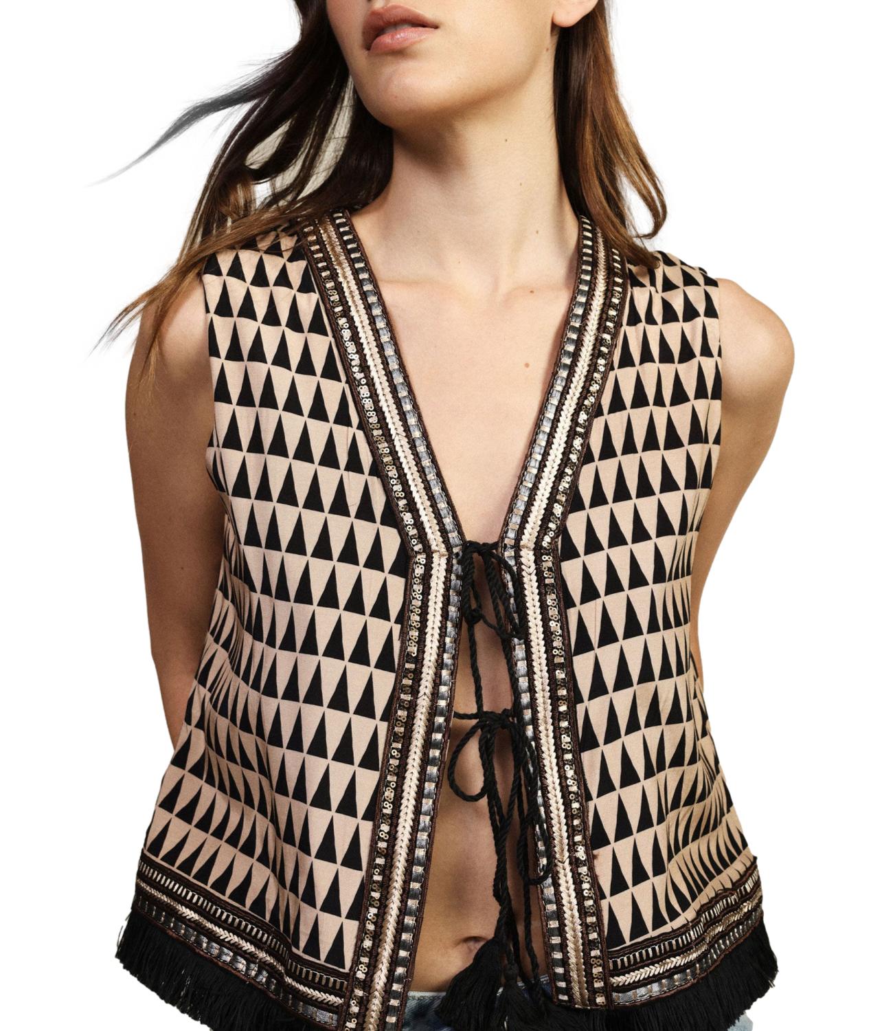 Dixie Gilet Beige/nero da Donna