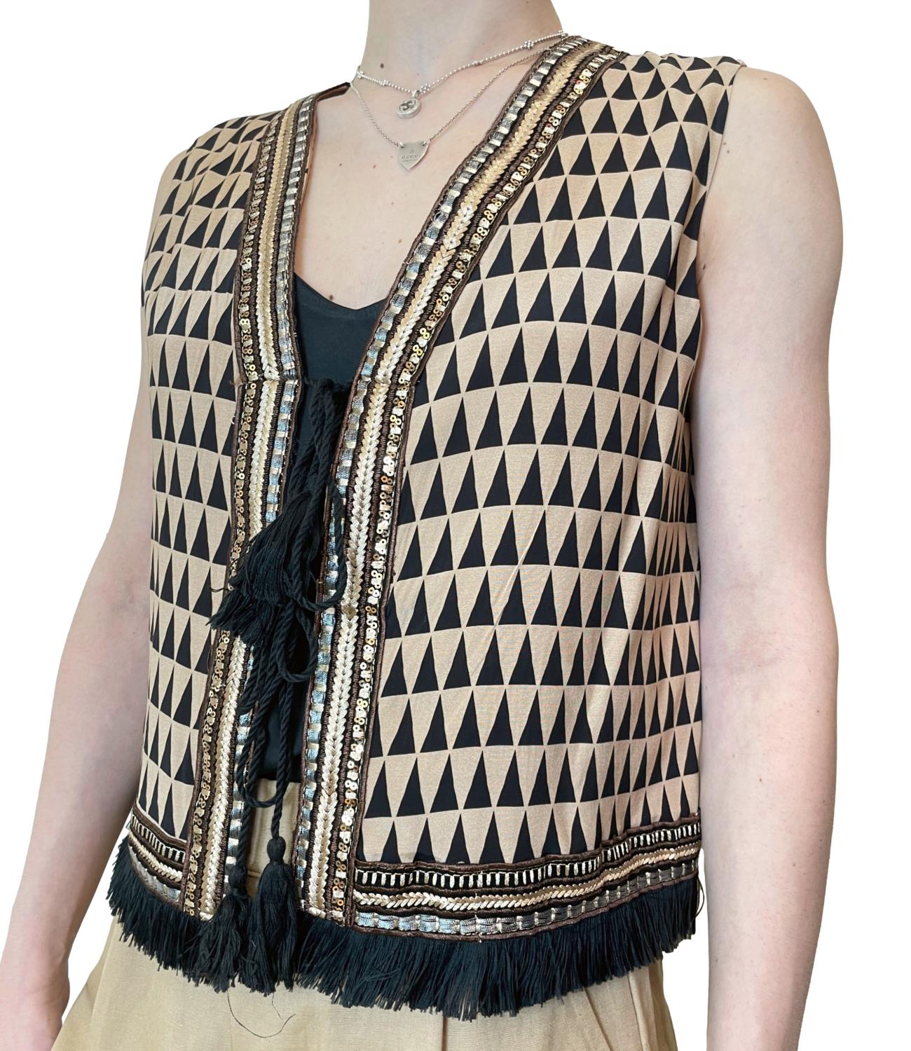 Dixie Gilet Beige/nero da Donna