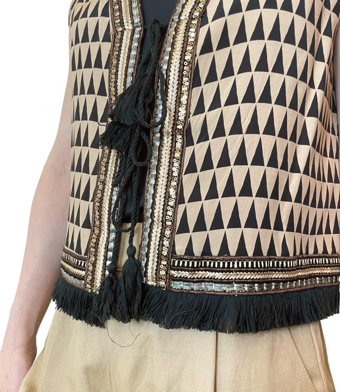 Dixie Gilet Beige/nero da Donna