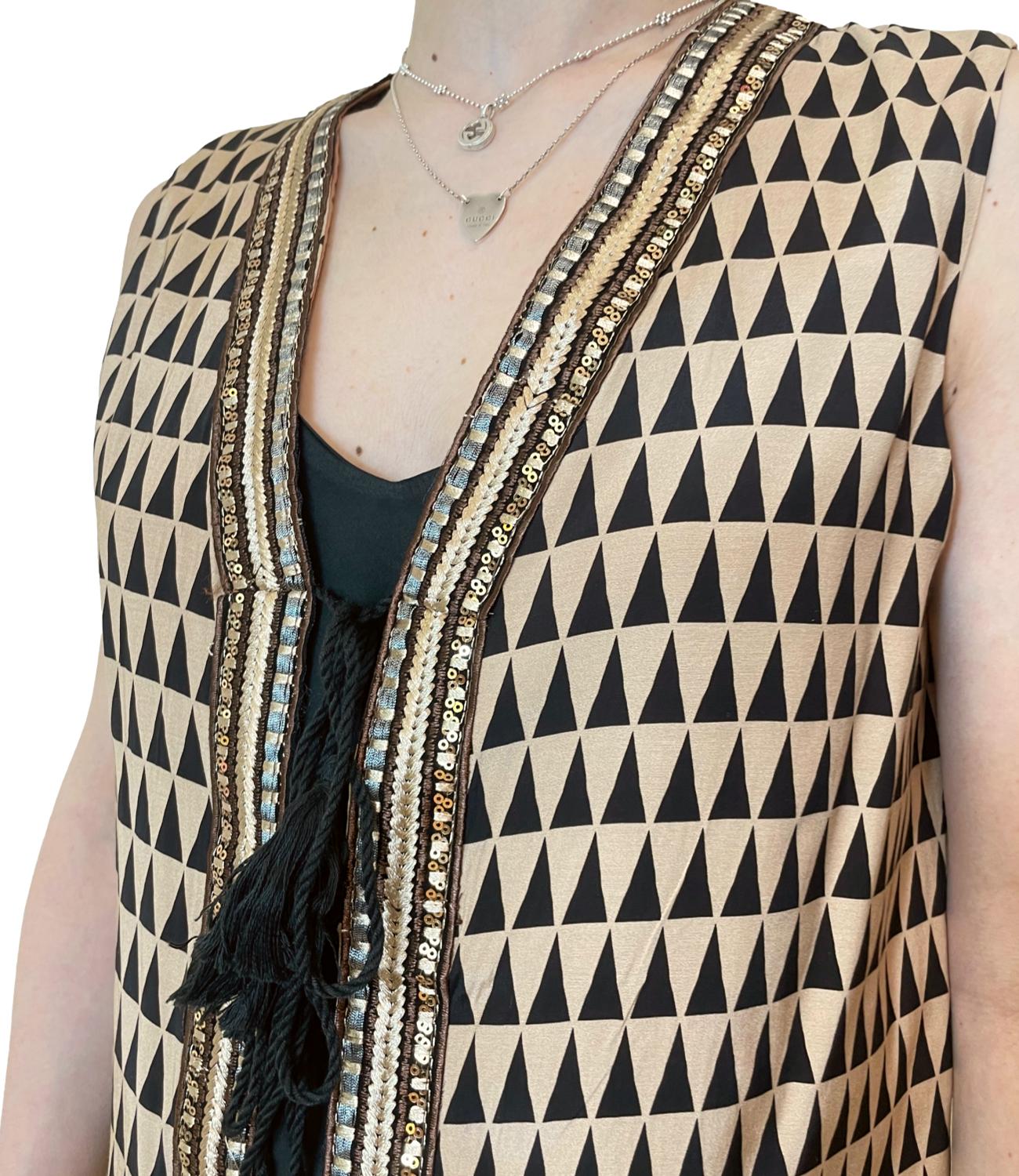 Dixie Gilet Beige/nero da Donna