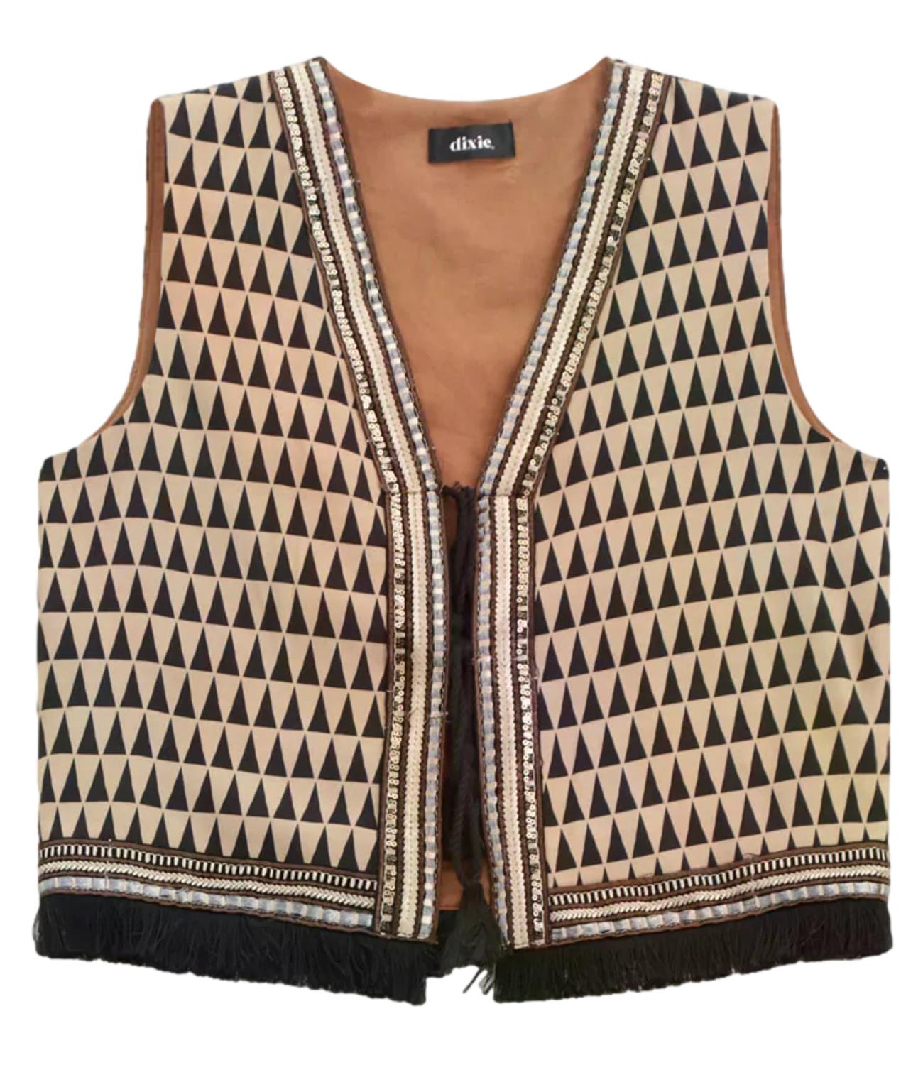 Dixie Gilet Beige/nero da Donna