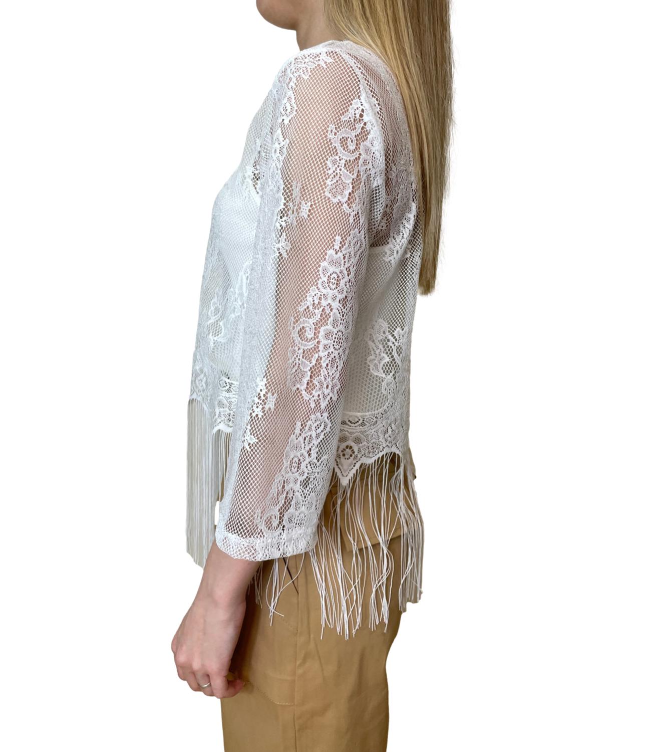 Dixie T-shirt Frange Bianco Donna