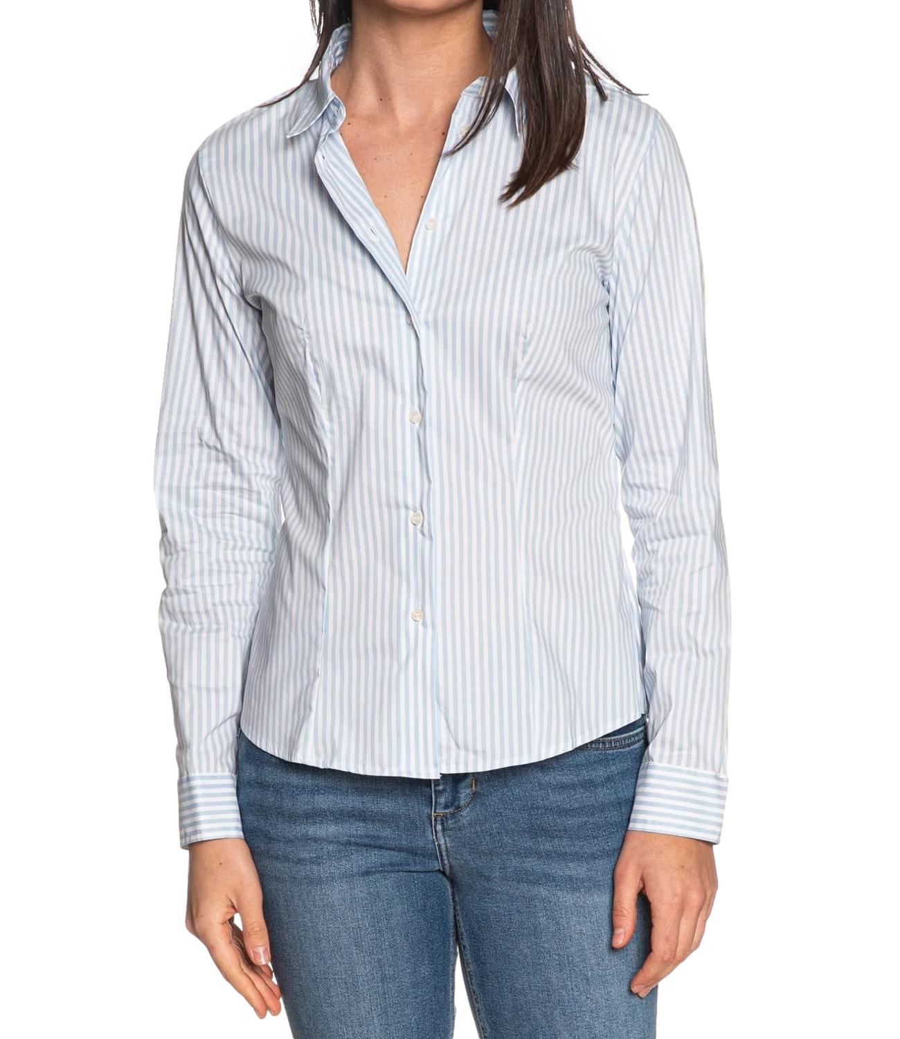 Emme Marella Camicia Emmtempo Riga Azzurra Donna