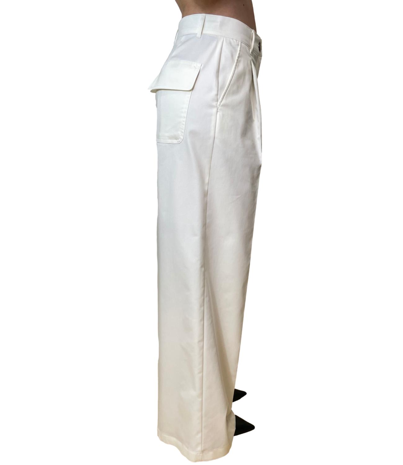 Emme Marella Pantaloni Emmaceri Bianco Lana Donna