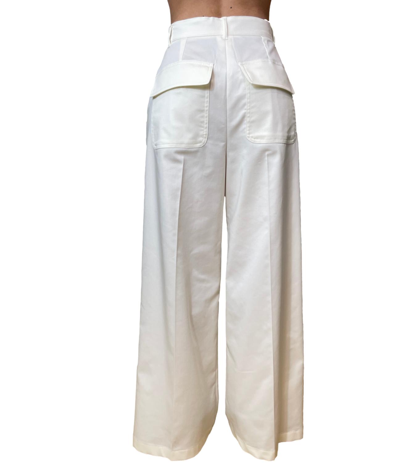 Emme Marella Pantaloni Emmaceri Bianco Lana Donna