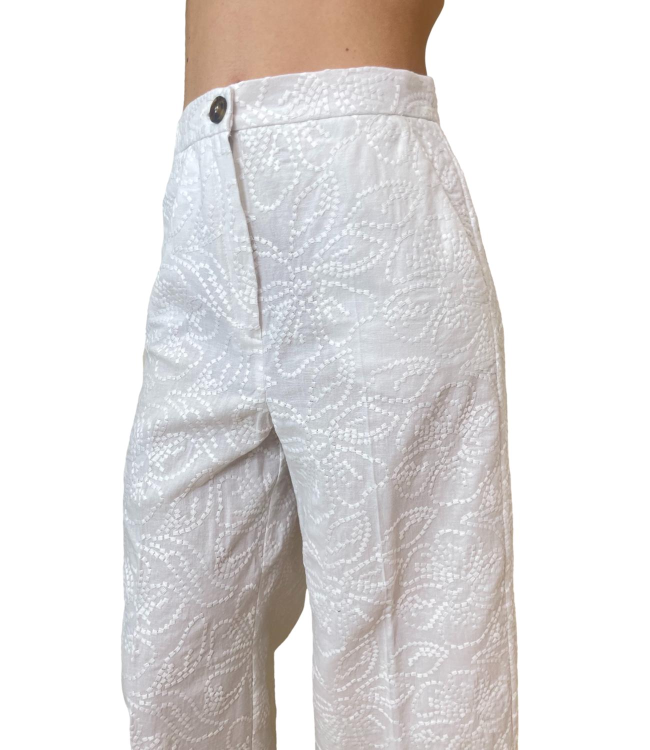 Emme Marella Pantalone Bianco Ottico da Donna