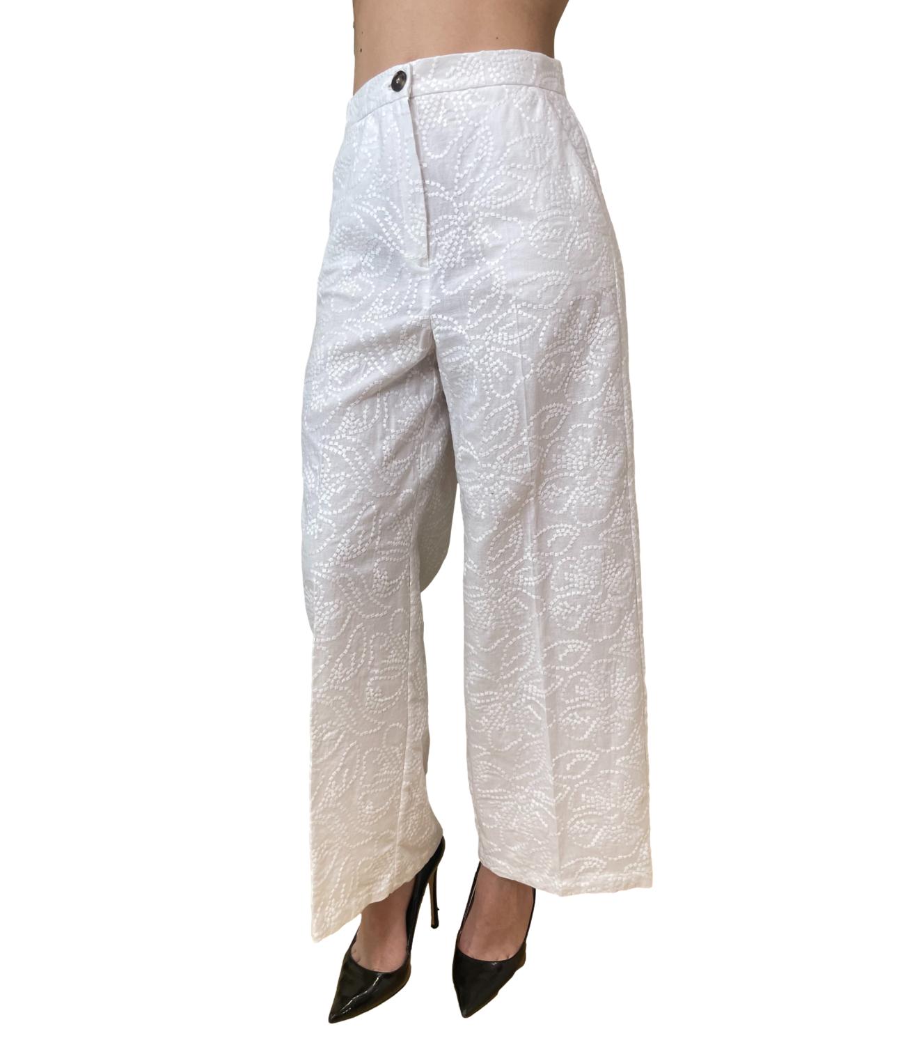 Emme Marella Pantalone Bianco Ottico da Donna
