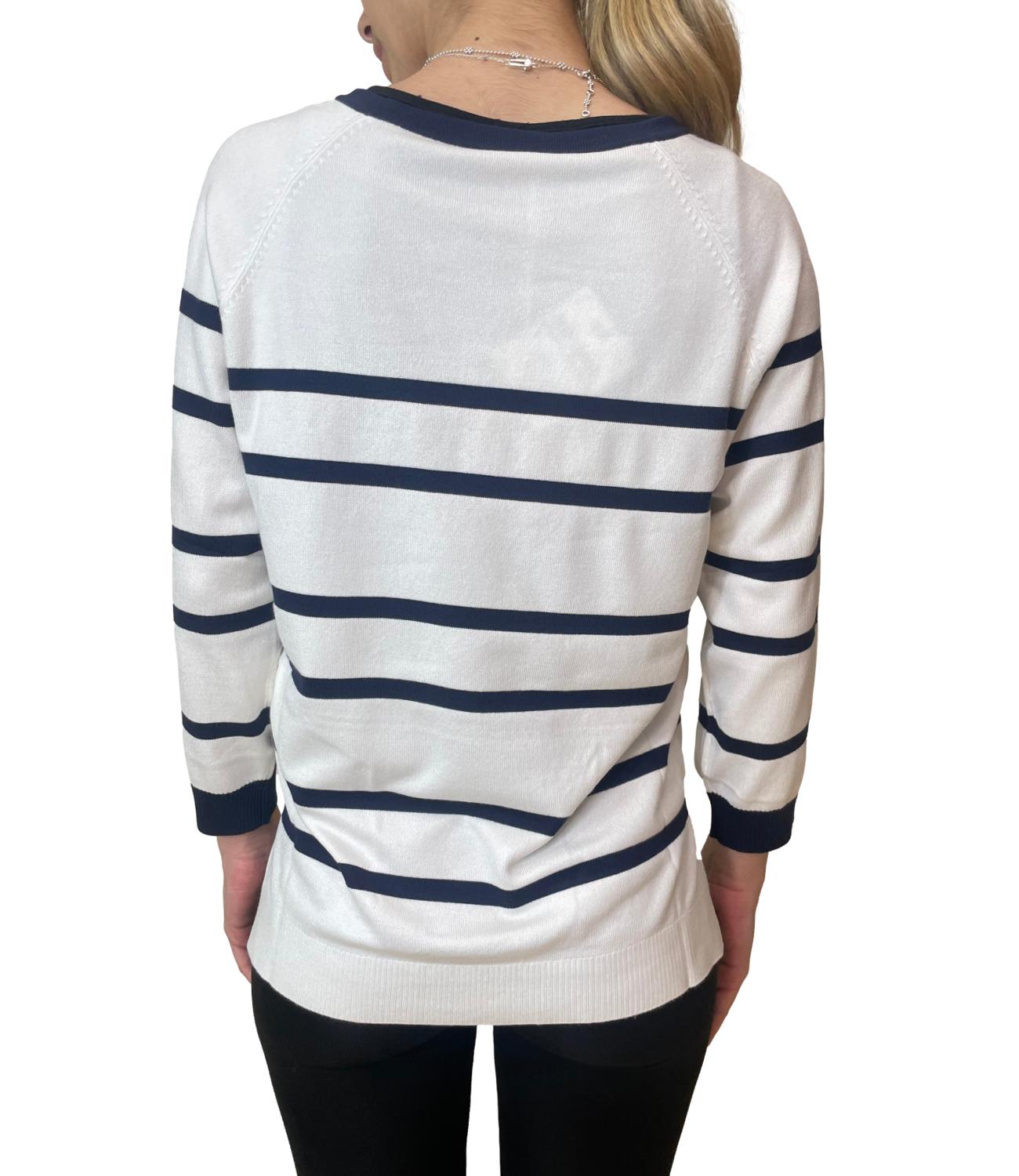 Emme Marella Maglia Bianco Blu da Donna