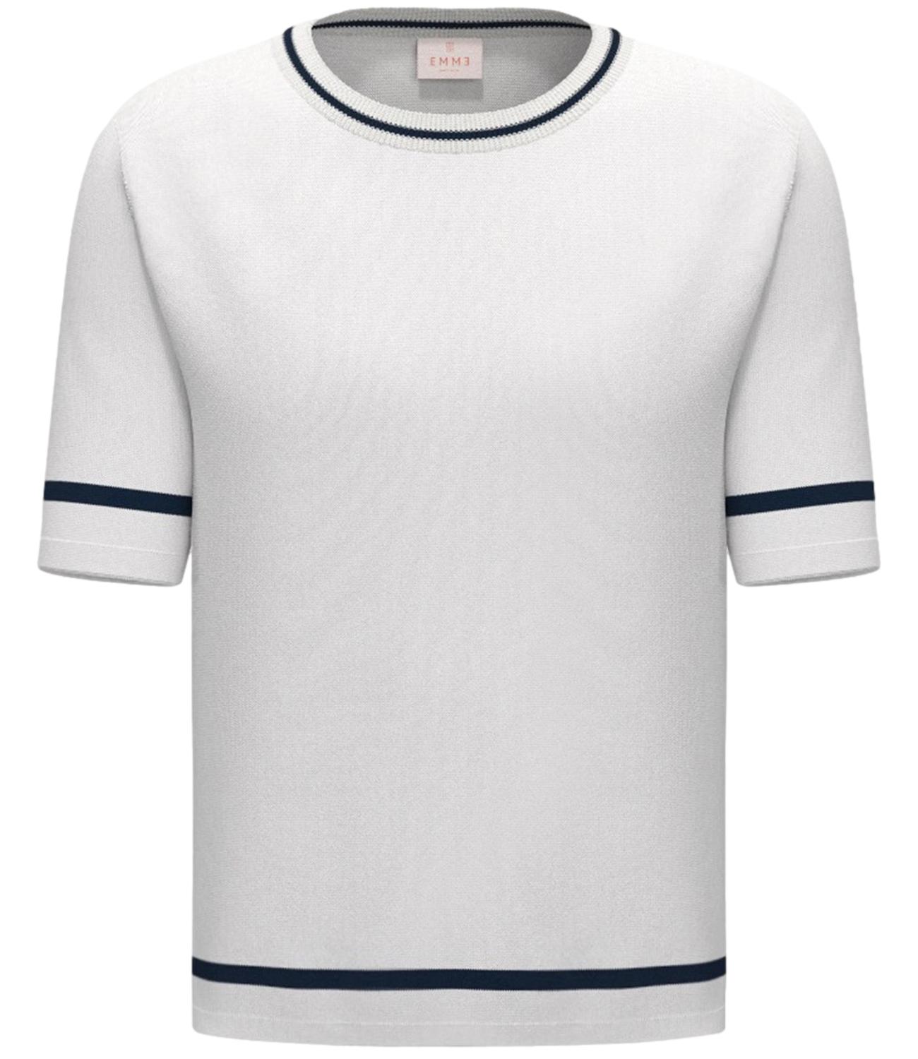 Emme Marella Maglia Bianco Blu da Donna
