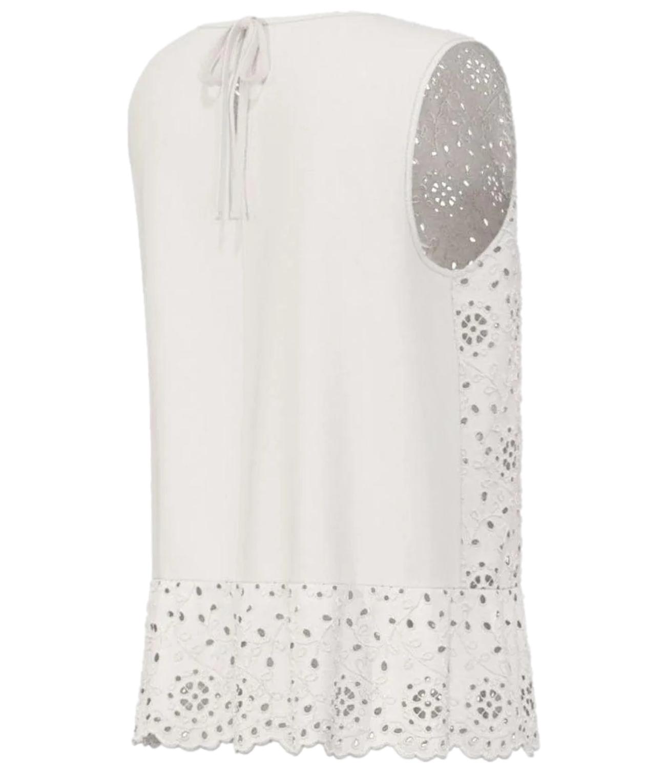 Emme Marella Top Emmpanetto Bianco Ottico Donna