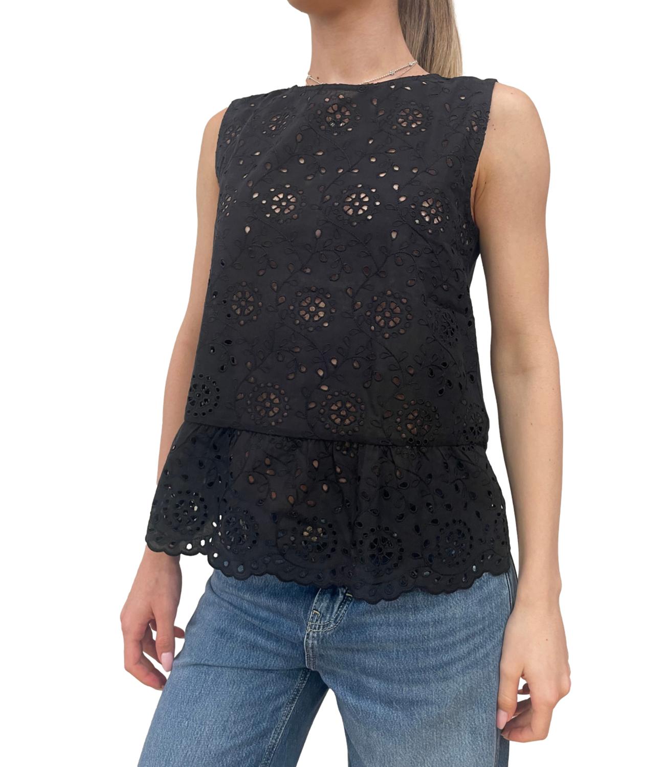 Emme Marella Top Emmpanetto Nero Donna