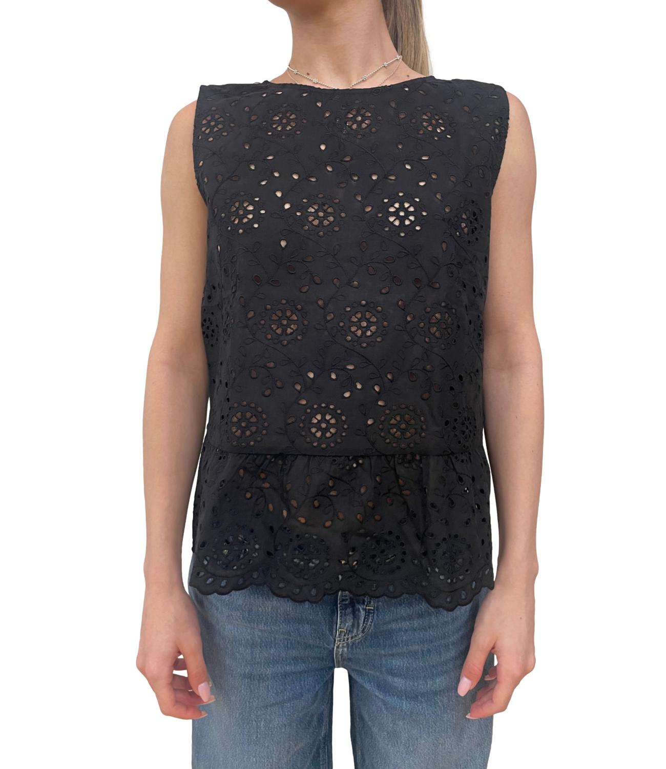 Emme Marella Top Emmpanetto Nero Donna