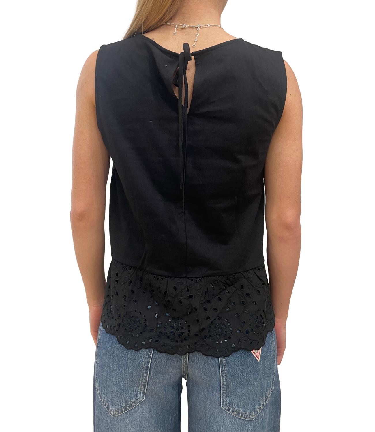 Emme Marella Top Emmpanetto Nero Donna
