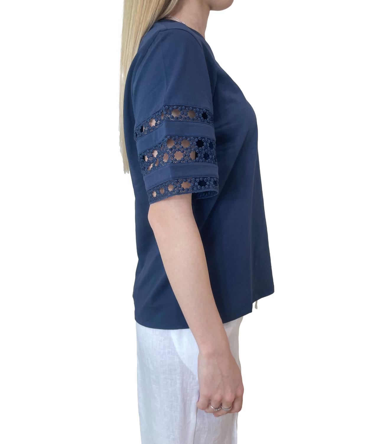 Emme Marella T-Shirt Blu Notte da Donna