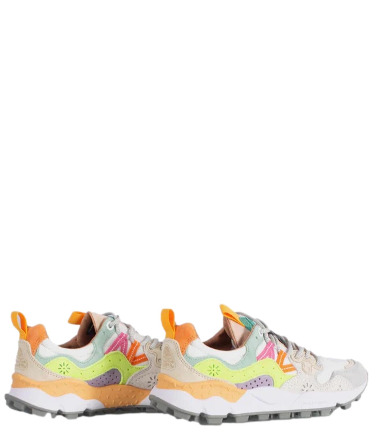 Flower Mountain Sneakers WhitE-Yellow FluO-Light Green da Donna