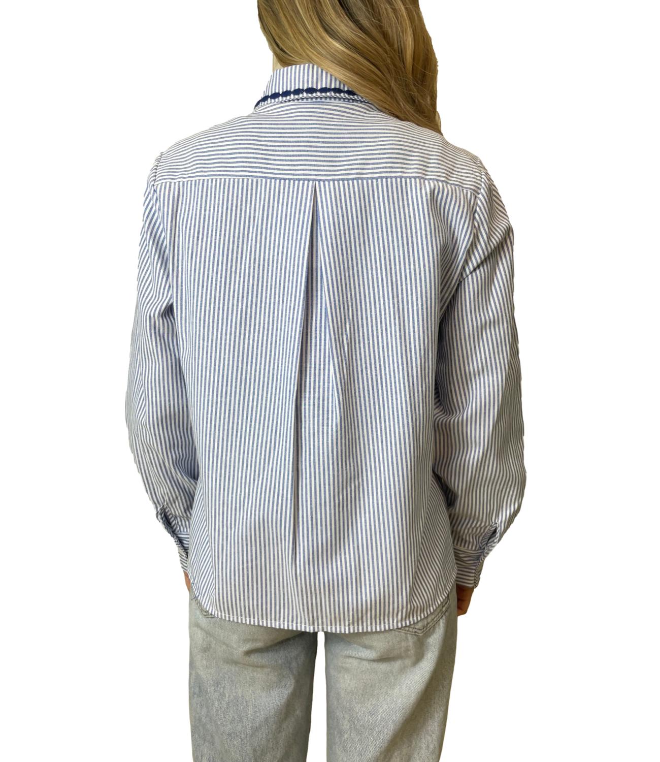 Have One Camicia Righe Blu Donna