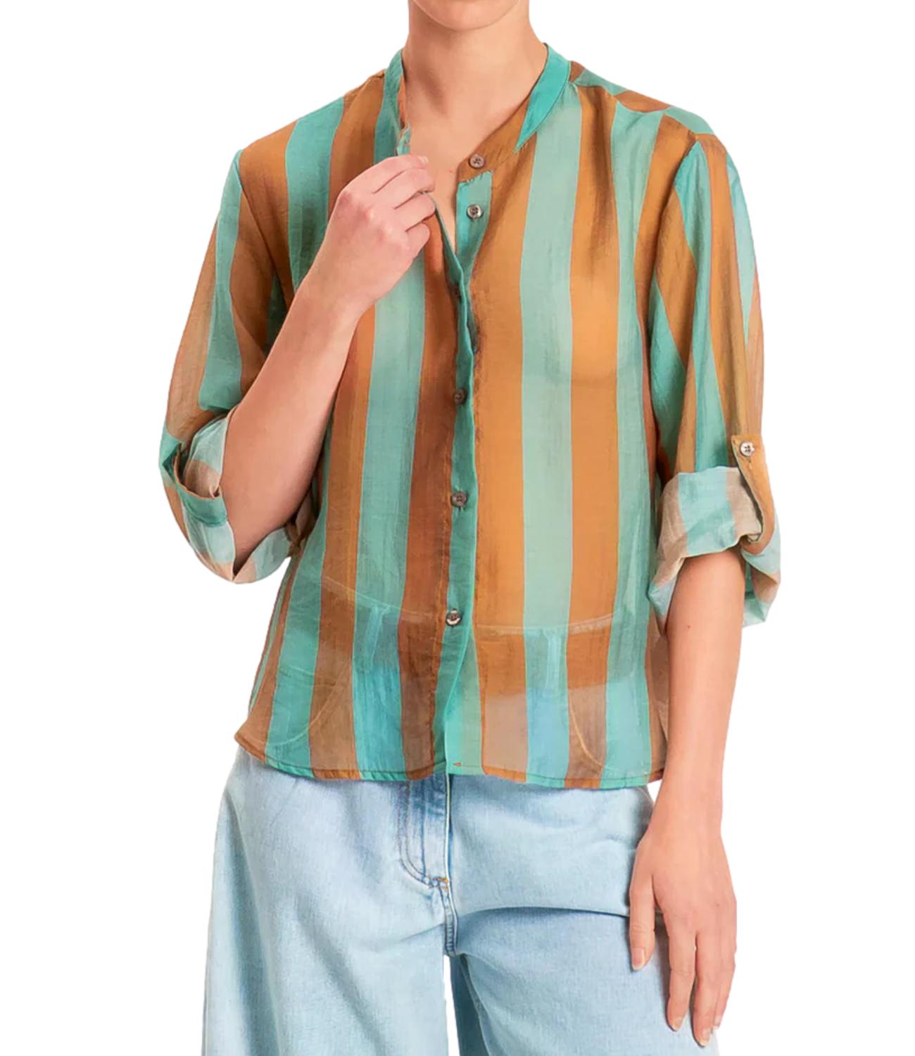 Have One Camicia Riga Tabacco da Donna