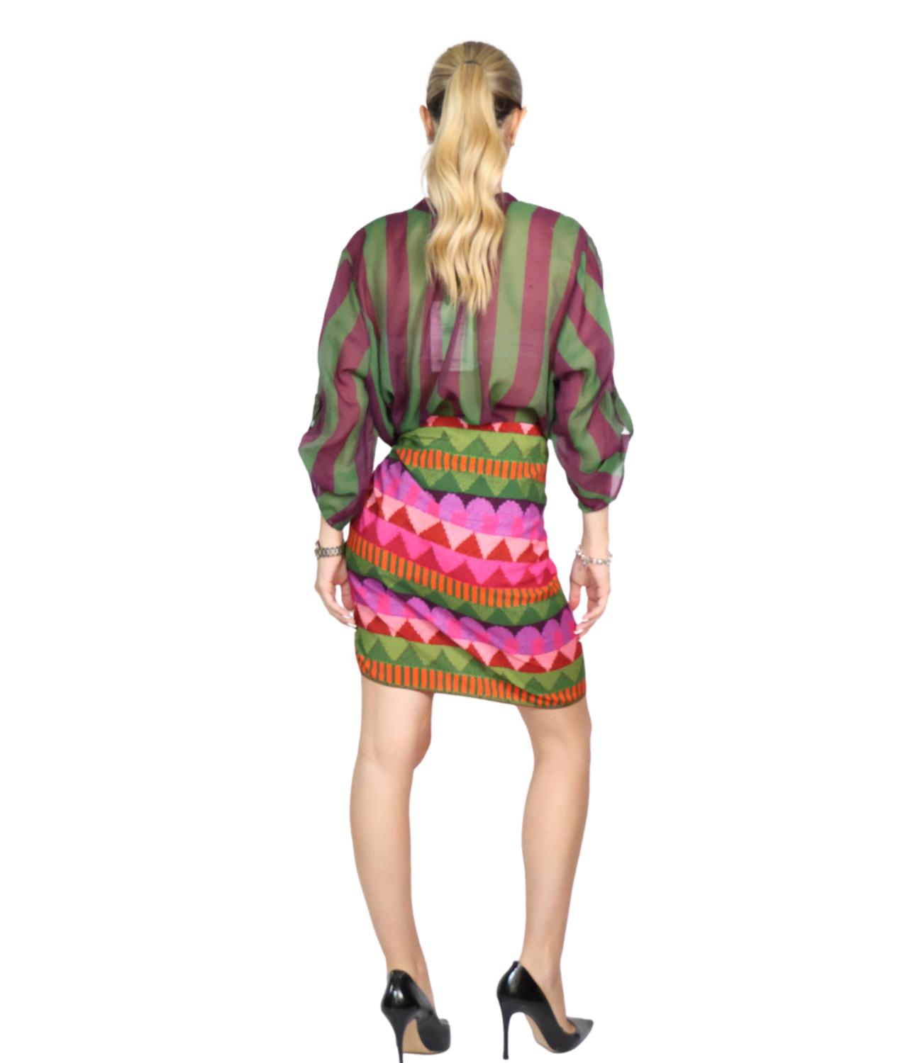 Have One Camicia Riga Verde/viola da Donna