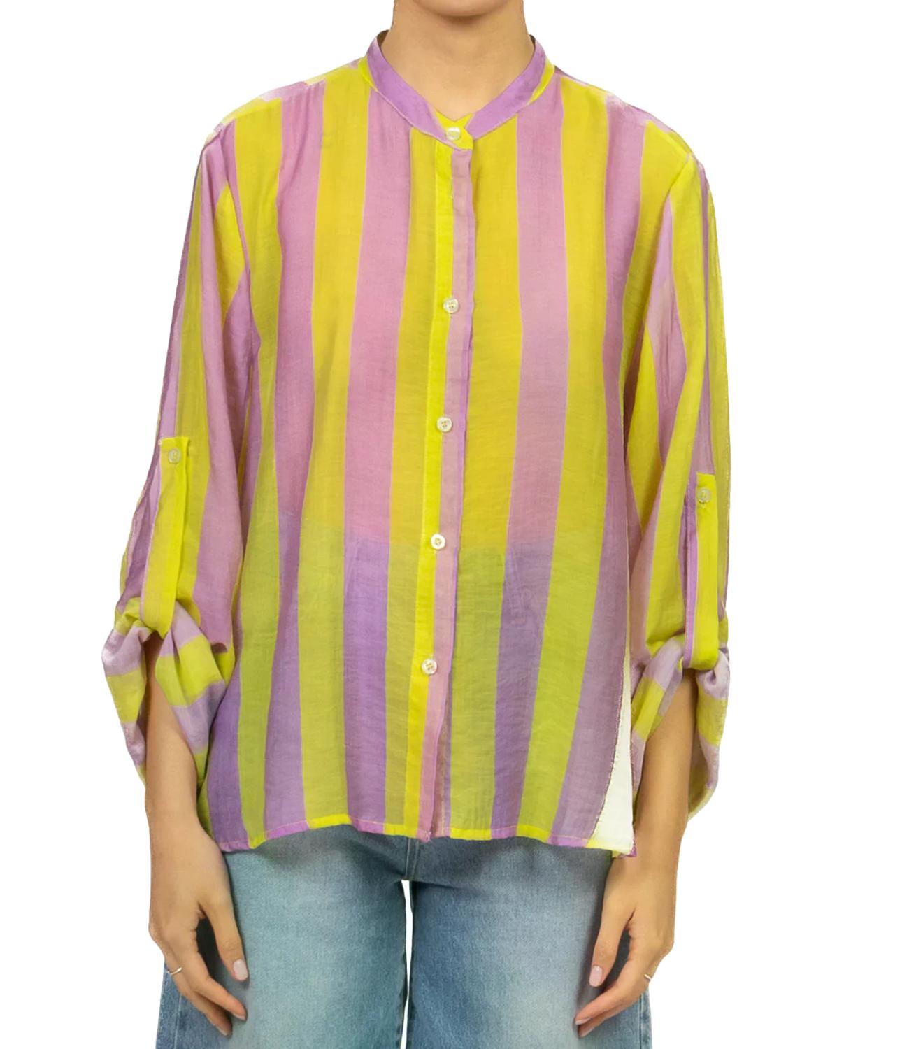 Have One Camicia Riga Lilla/lime da Donna