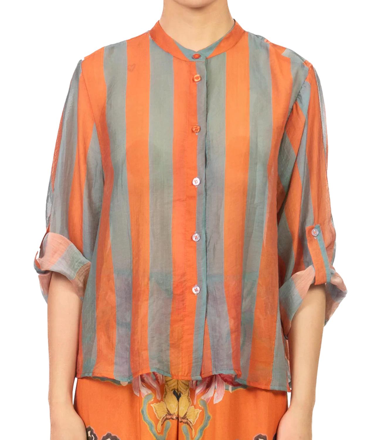 Have One Camicia Riga Carta Da Zucchero/cuoio da Donna
