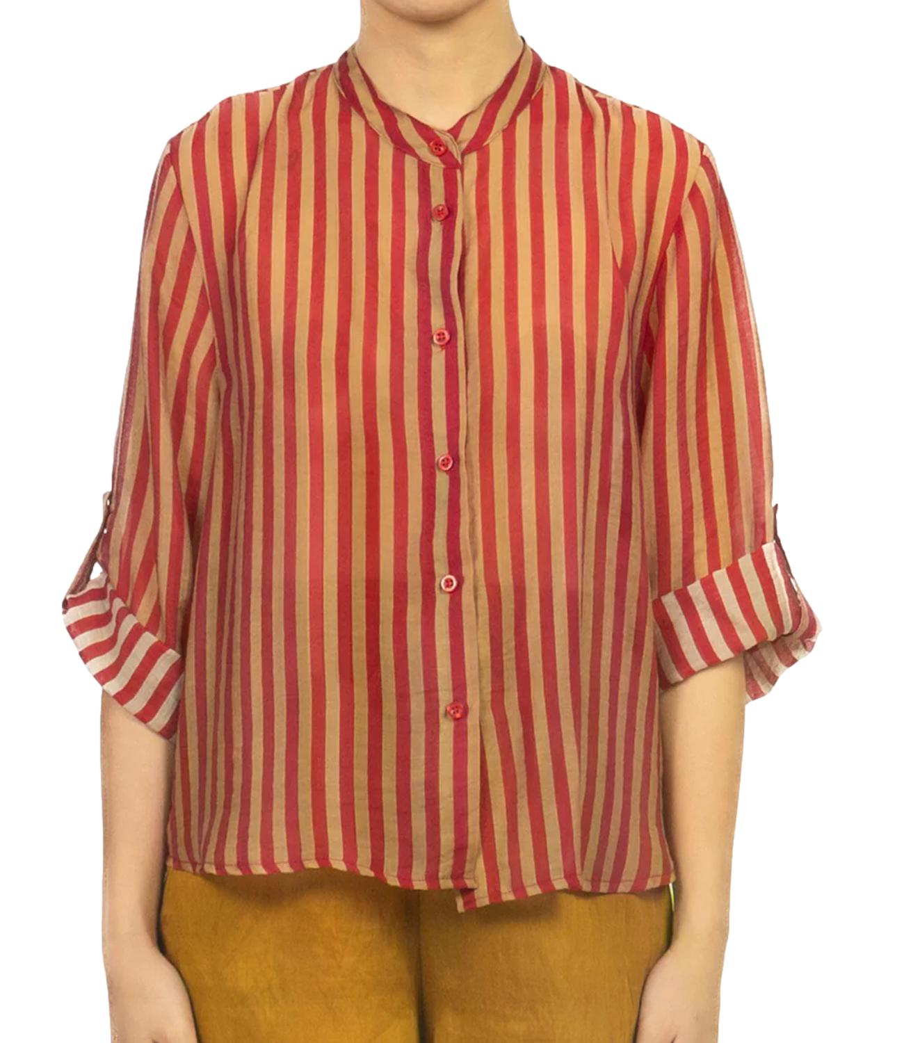Have One Camicia Riga India/sabbia da Donna