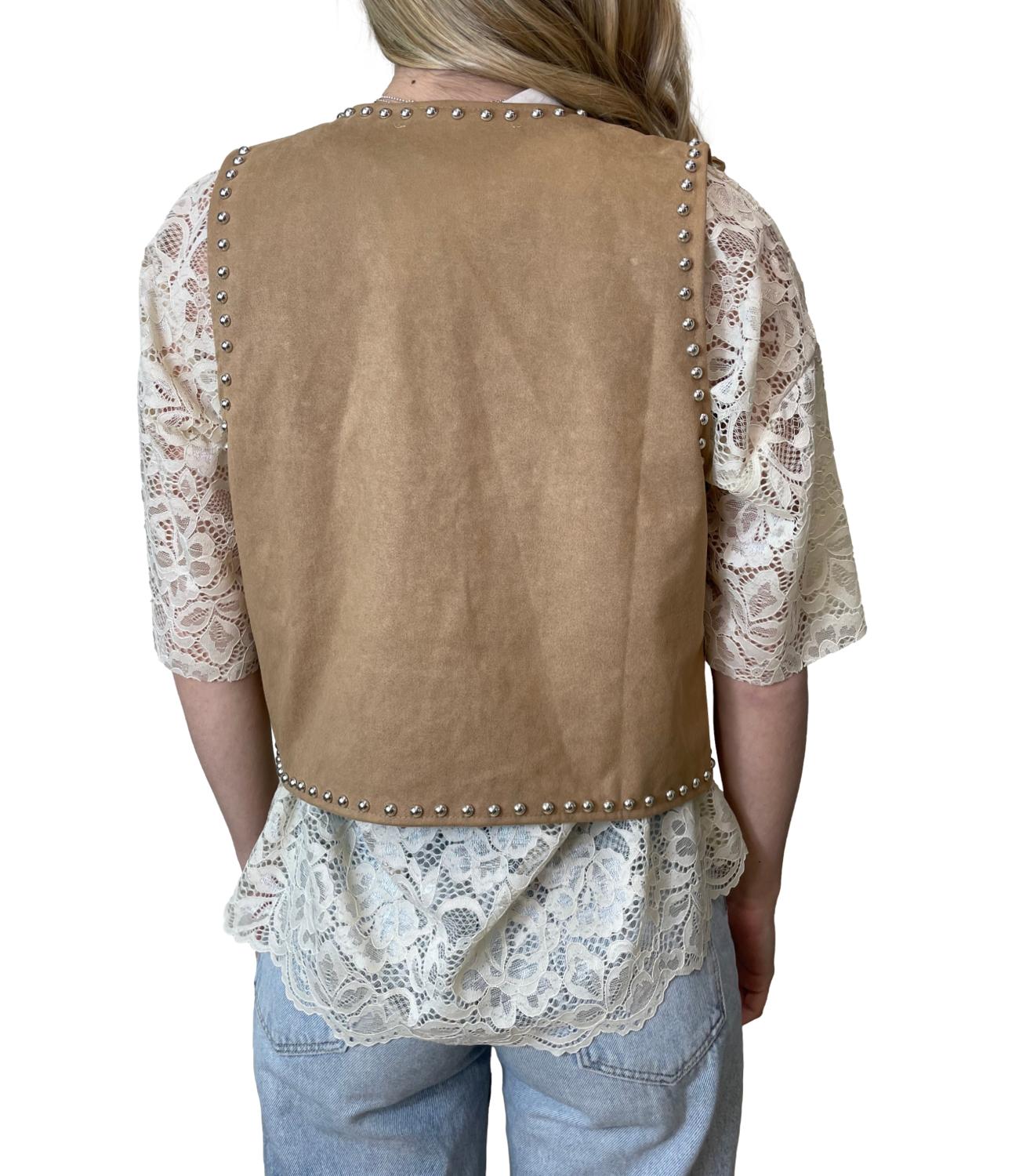 Have One Gilet Camoscio Camel Donna