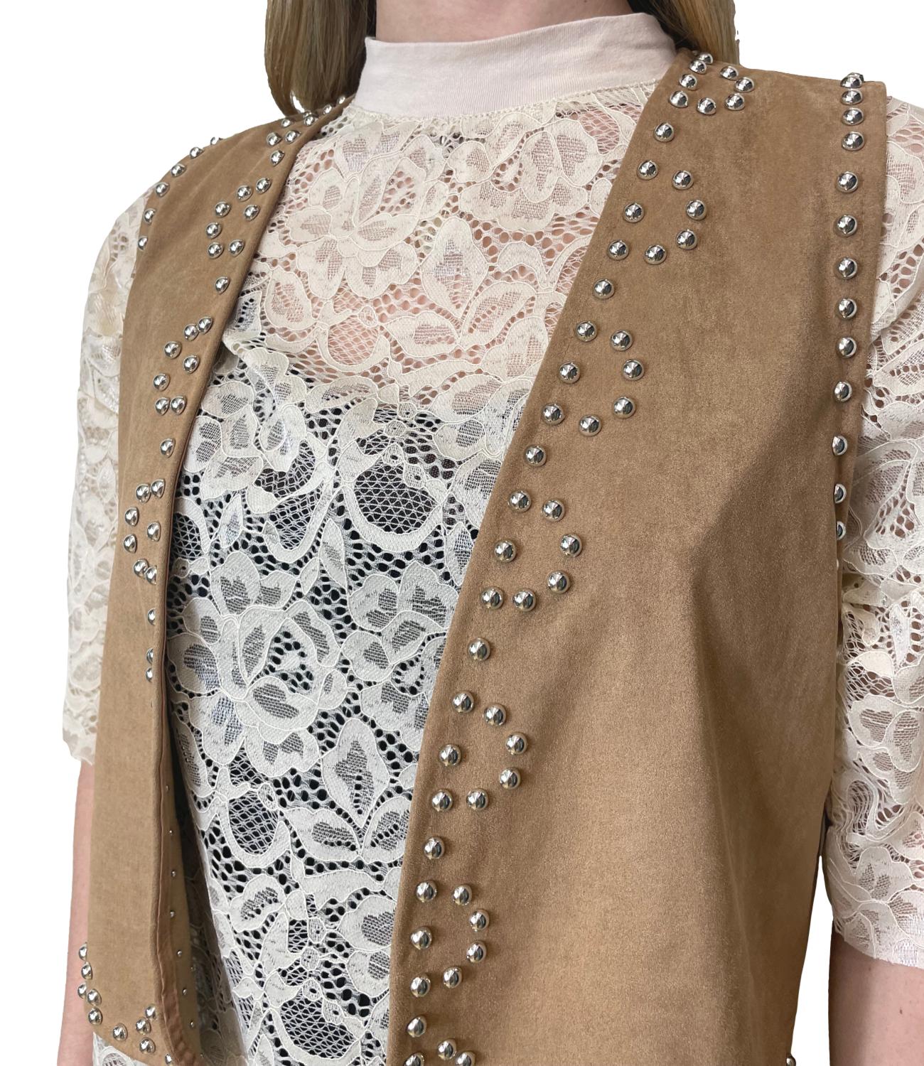 Have One Gilet Camoscio Camel Donna