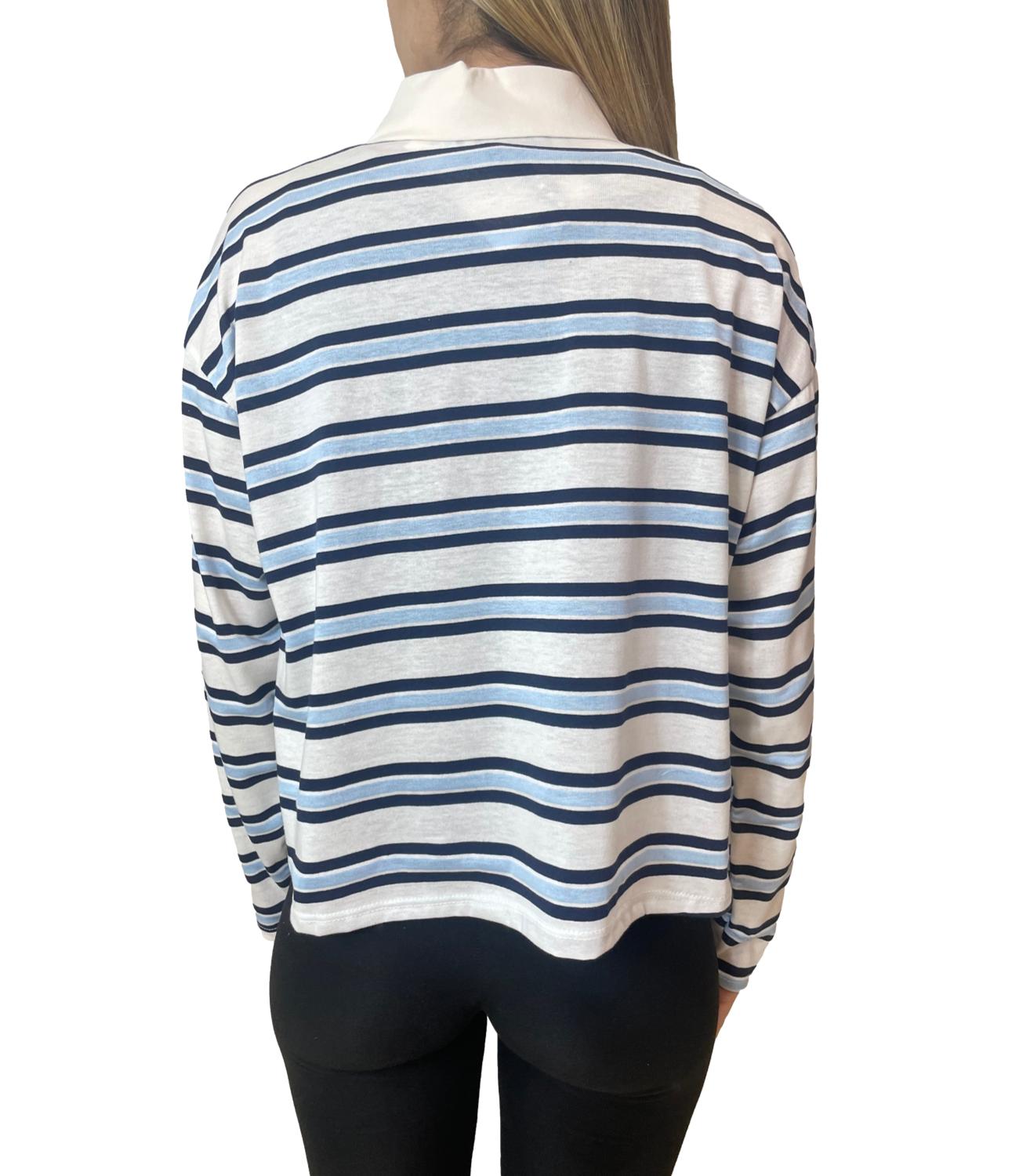 Have One Polo Righe Celeste/Bianco Donna