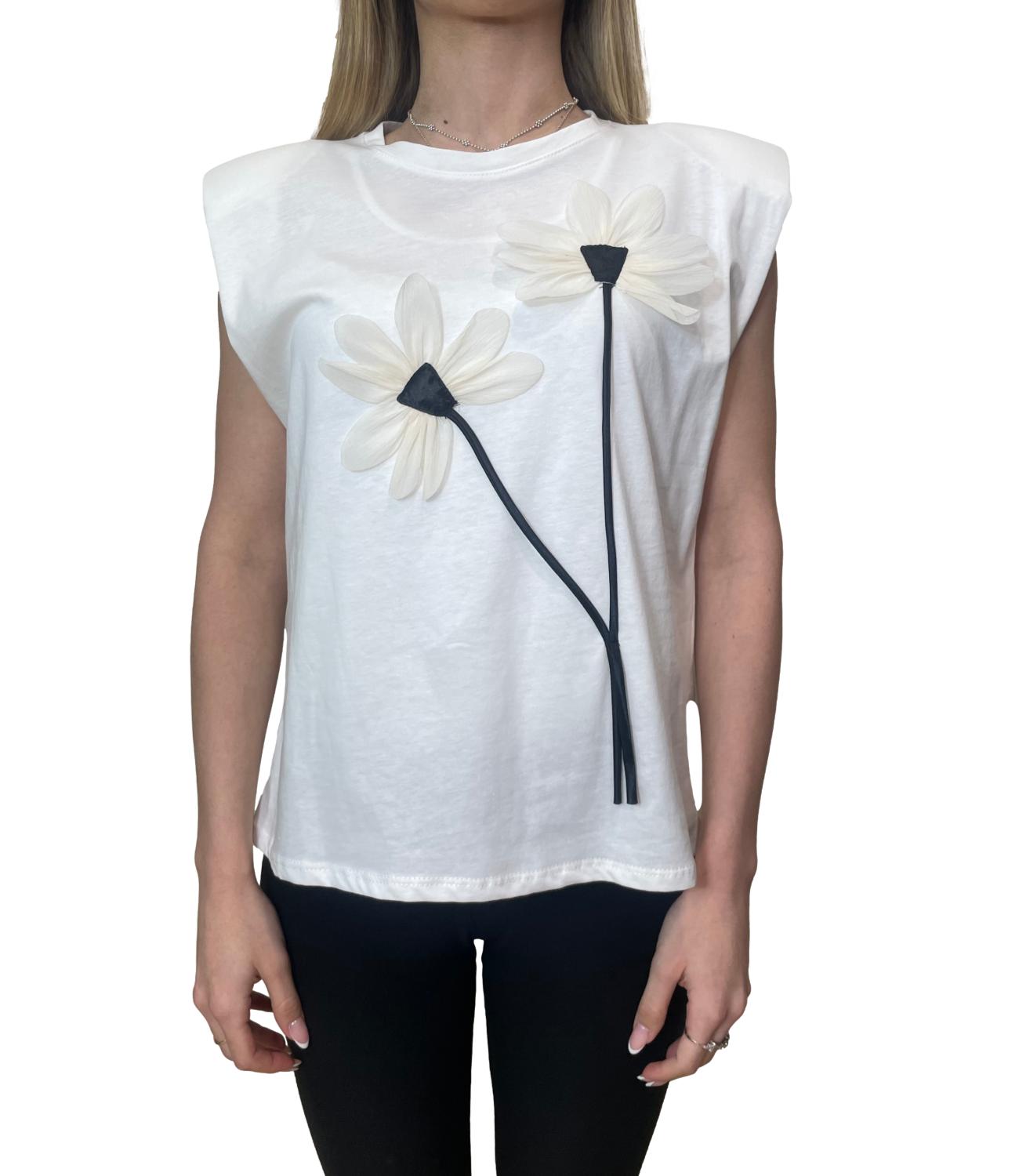 Have One T-short Fiori Panna Donna