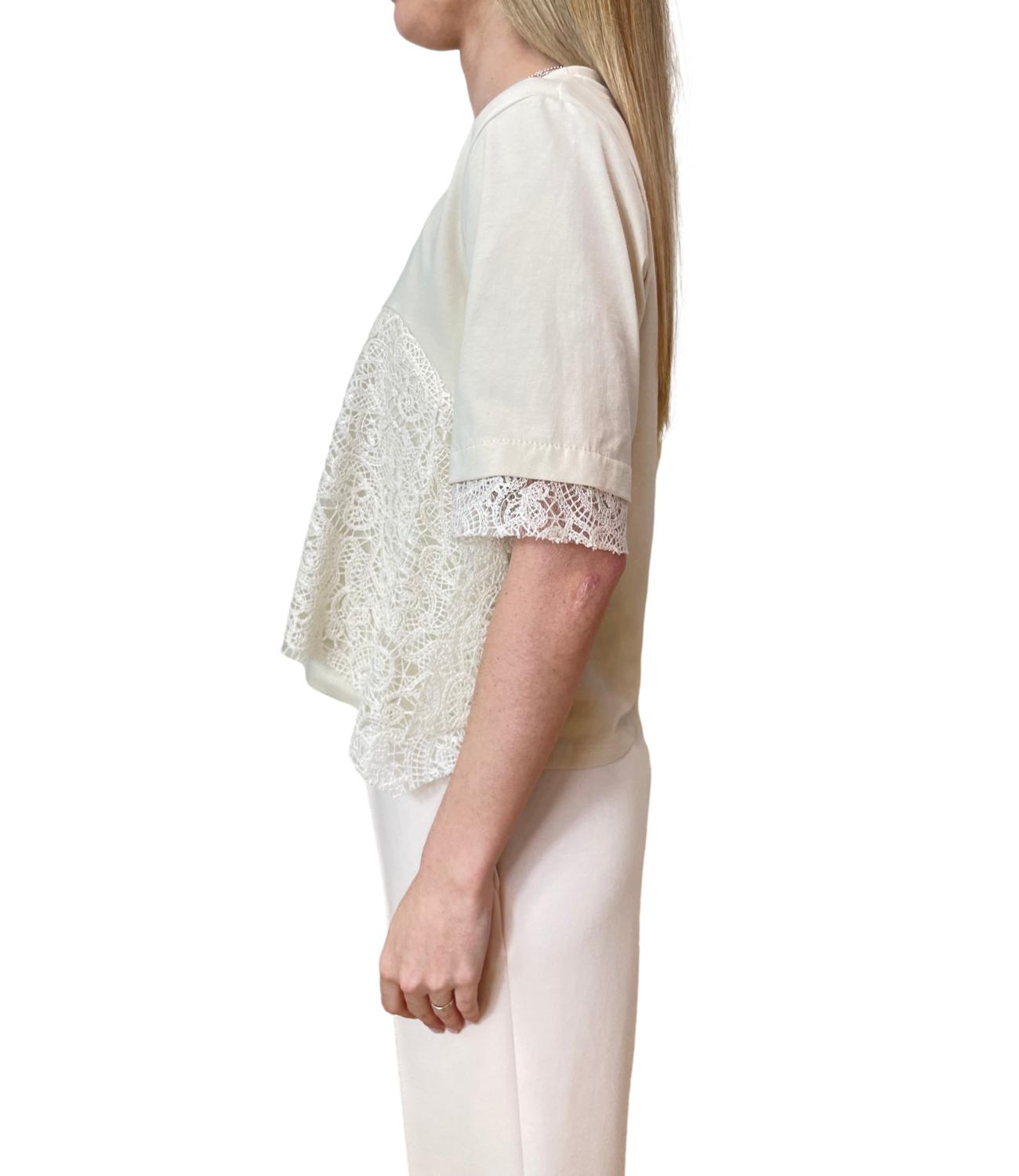 Have One T-shirt Pizzo Panna Donna