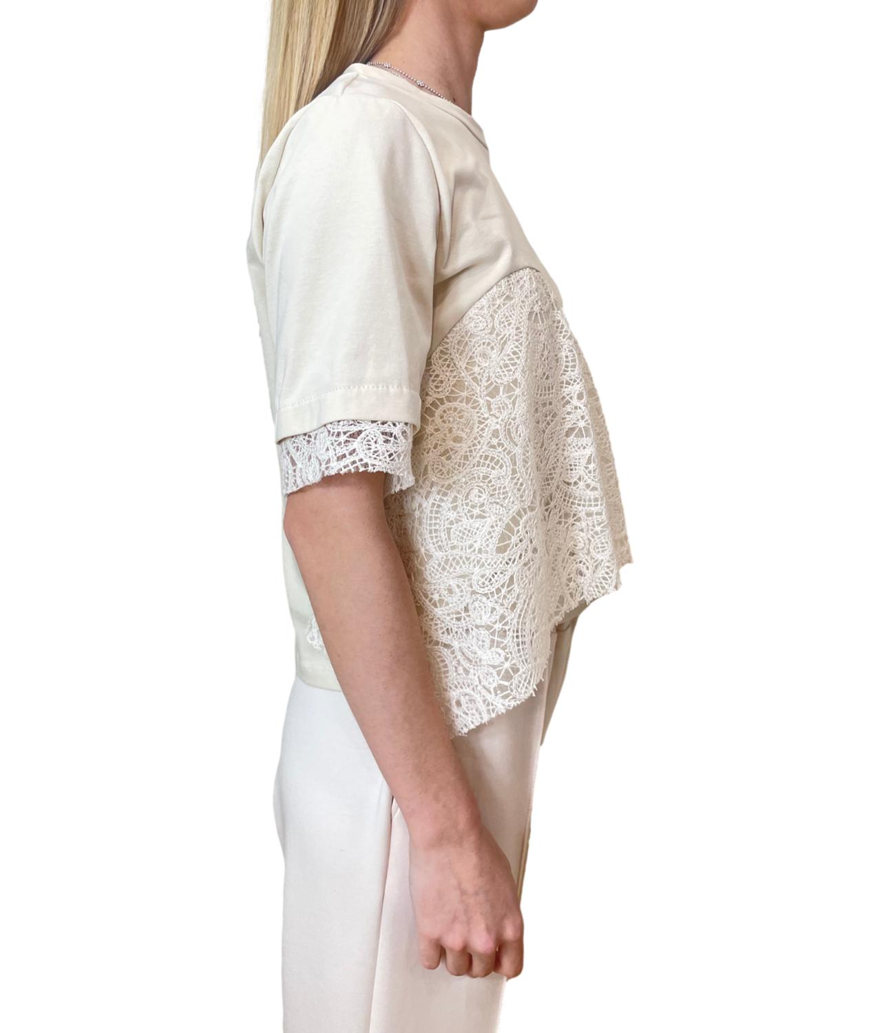 Have One T-shirt Pizzo Panna Donna