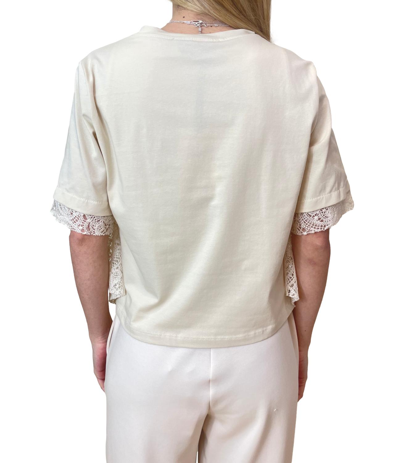 Have One T-shirt Pizzo Panna Donna