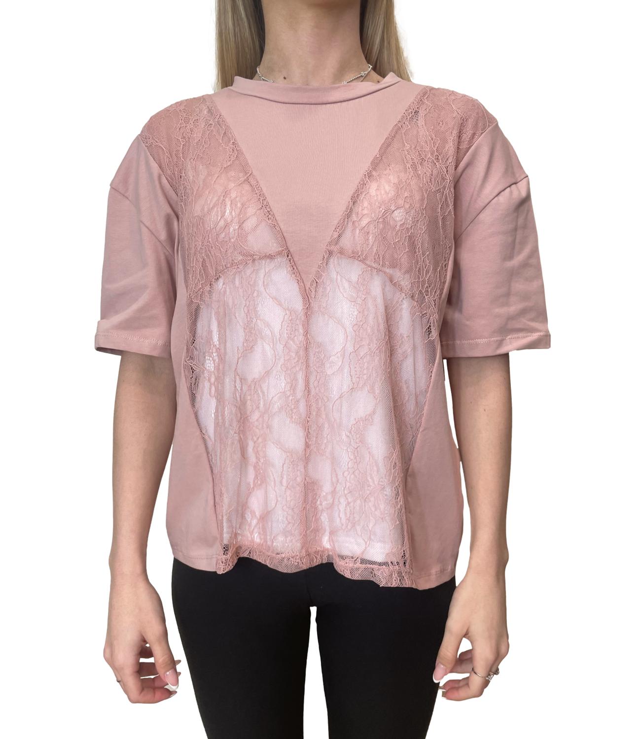 Have One T-shirt Pizzo Rosa Donna