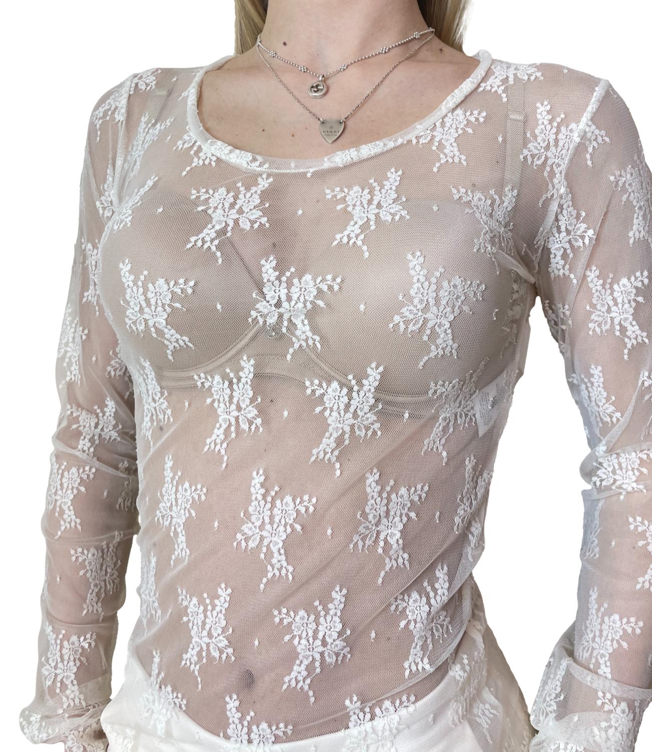 Imperial Camicia Pizzo Avorio Donna