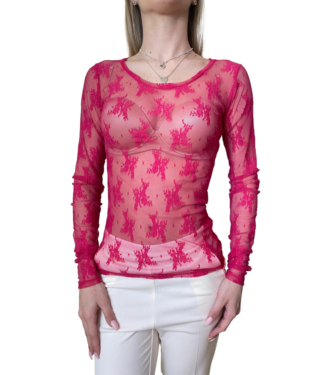 Imperial Camicia Pizzo Fuxia Donna