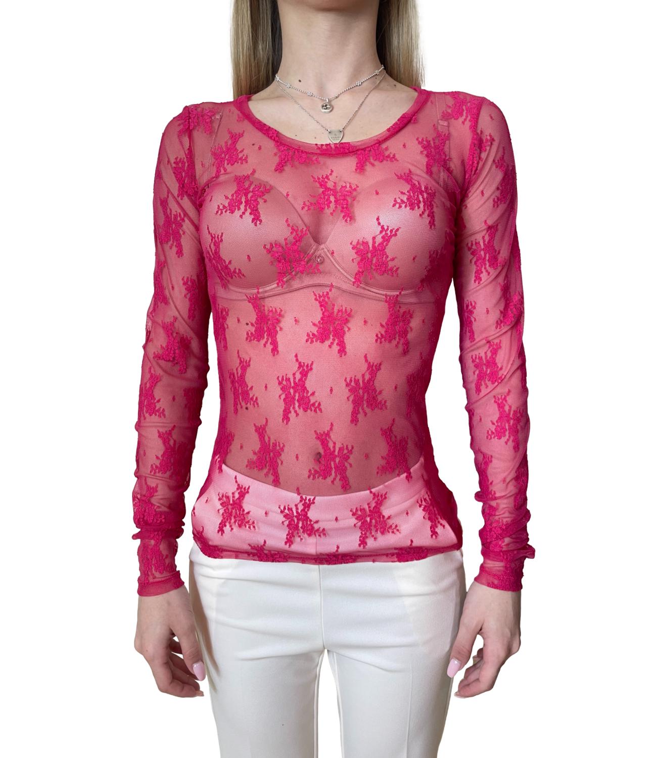 Imperial Camicia Pizzo Fuxia Donna