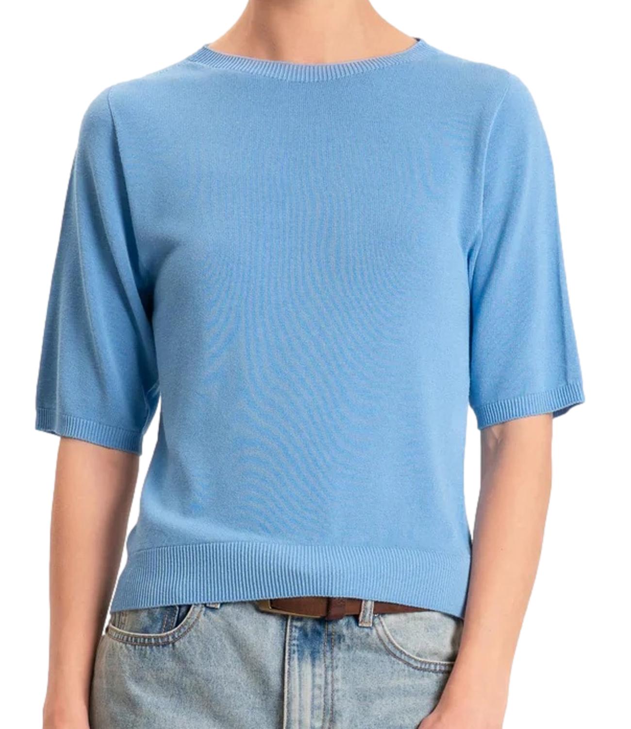Kontatto Maglia Girocollo Denim Donna
