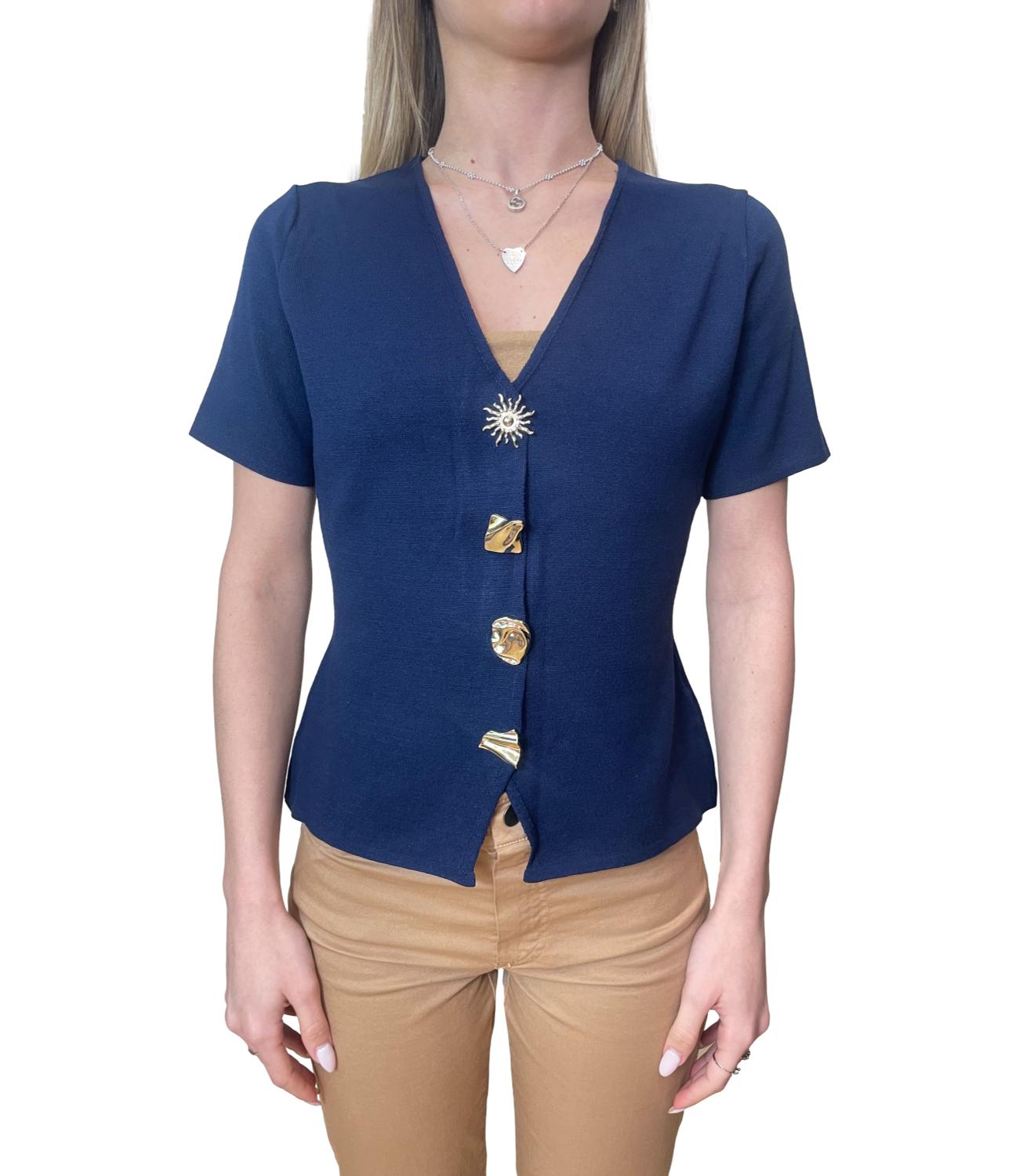 Kontatto Giacchina Svasata Blu Donna