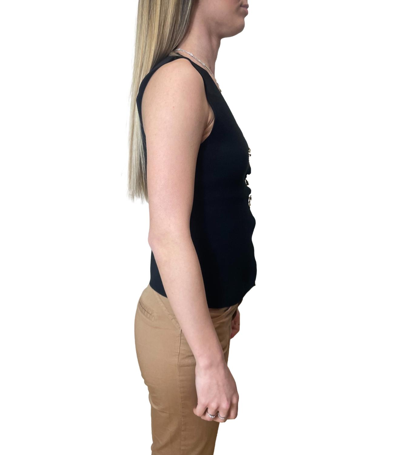 Kontatto Gilet Bottoni Gioiello Nero Donna
