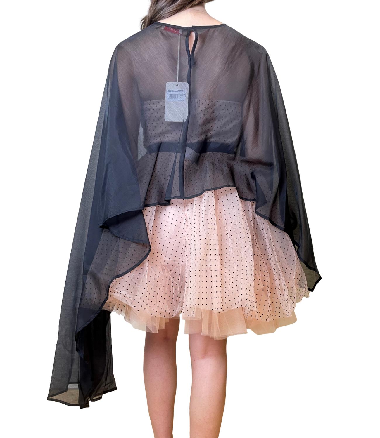 Kontatto Mantella Chiffon Nero Donna