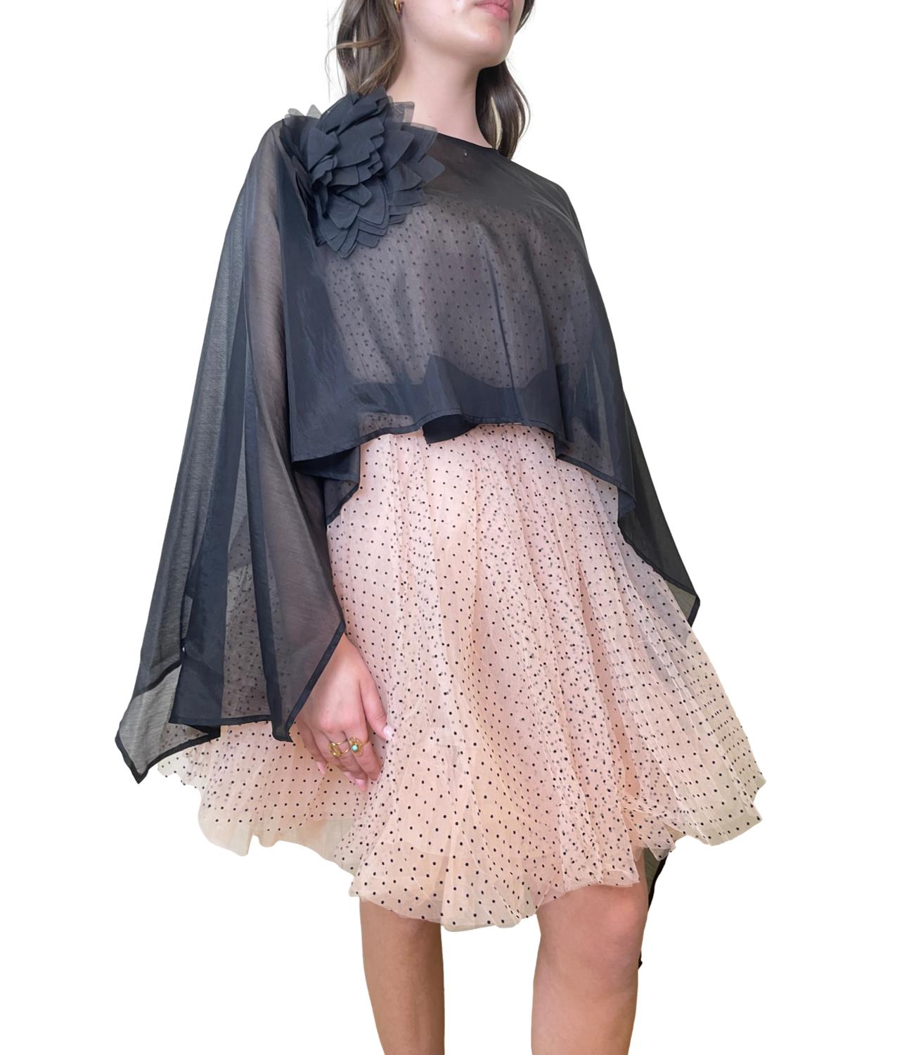 Kontatto Mantella Chiffon Nero Donna